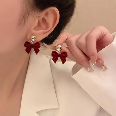 Little Red Bow Earrings