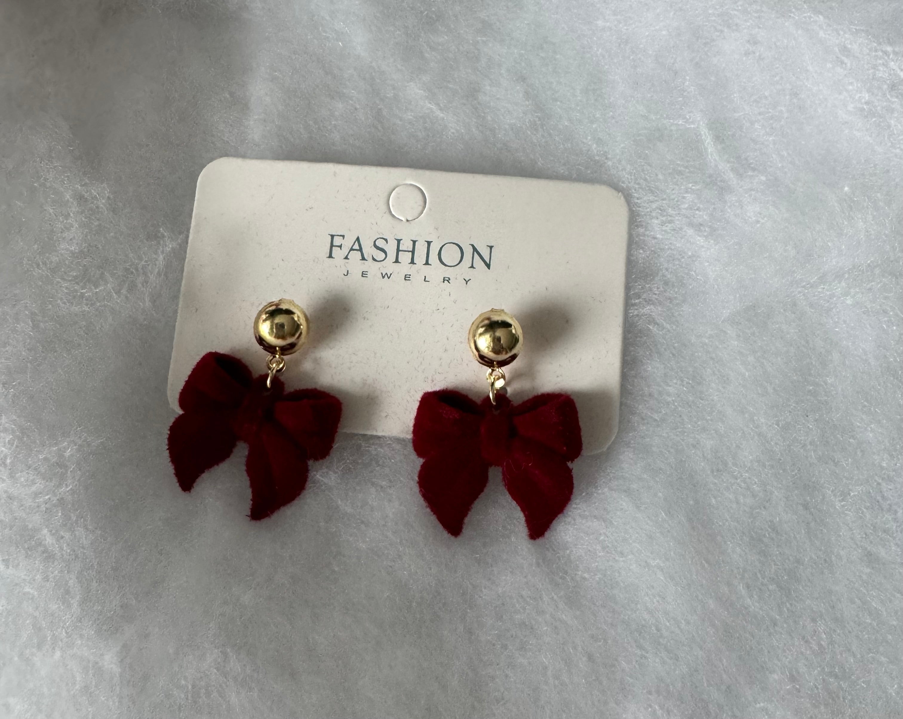 Little Red Bow Earrings