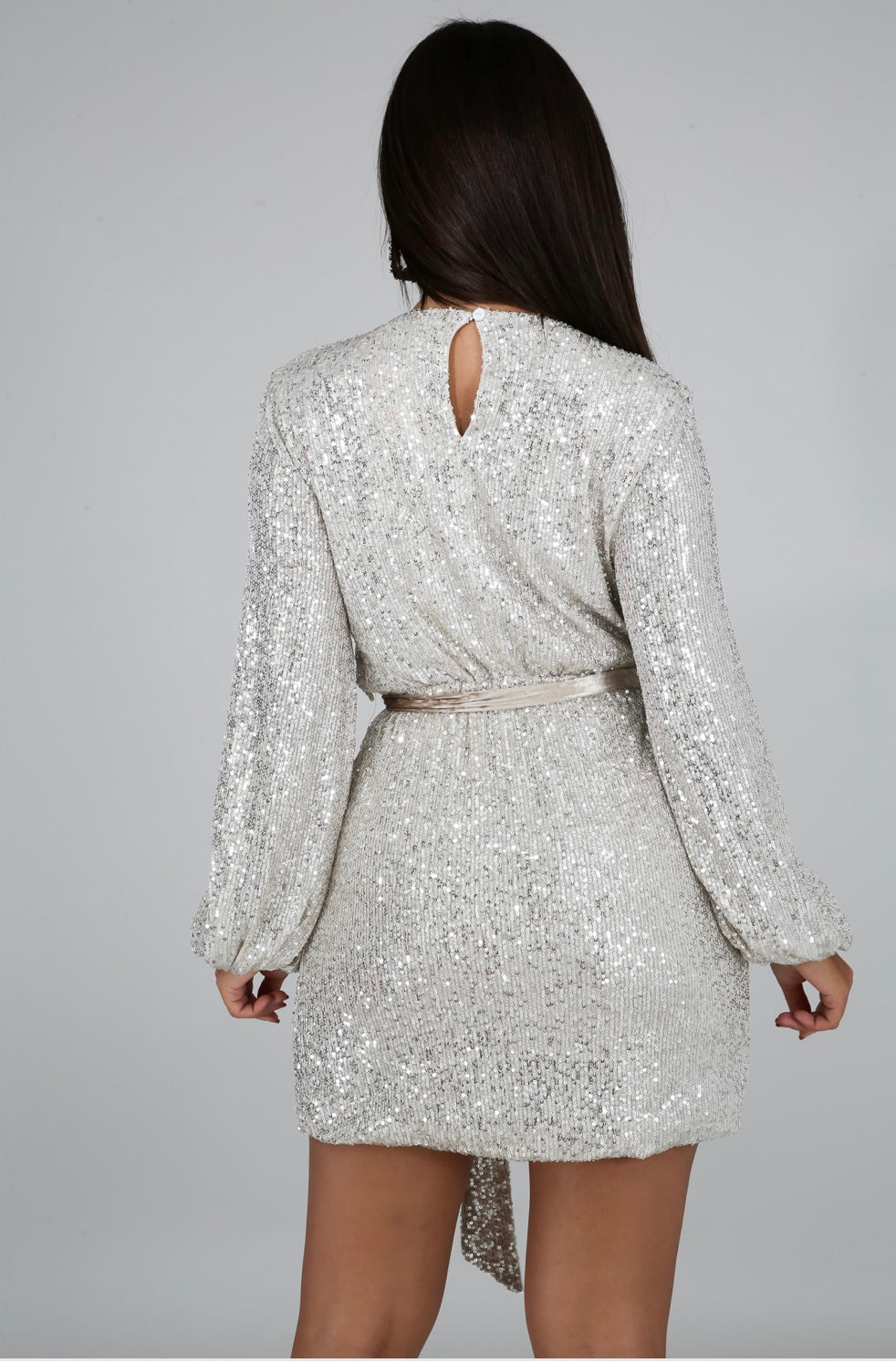 Silver Bells Sparkly Wrap Dress
